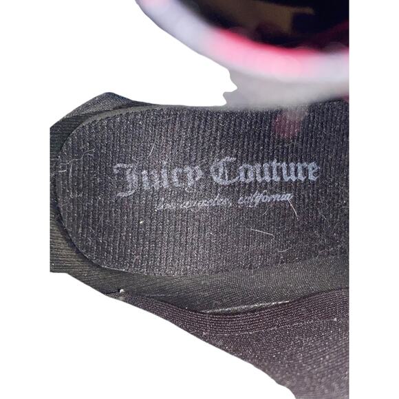 Juicy Couture Womens Rain Boots 7 Black Brand Spell Out Garden Waterproof - Picture 3 of 12